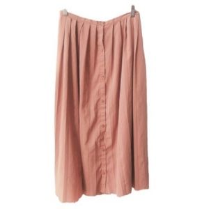 LC Lauren Conrad Pleated Button Front Midi Skirt